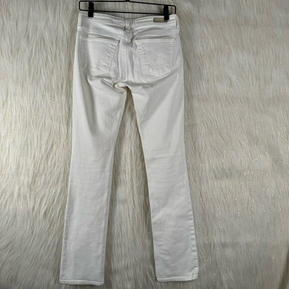 AG Adriano Goldshmied The Ballad Slim Boot White Jeans Low Rise Cotton Blend 26 - Picture 4 of 10